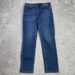 Express Jeans Women’s 4 Short Ankle Skinny High Rise Dark Denim Stretch